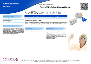 Product sheet Factor X Deficient Plasma Native