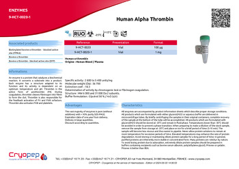 Product sheet Human Alpha Thrombin